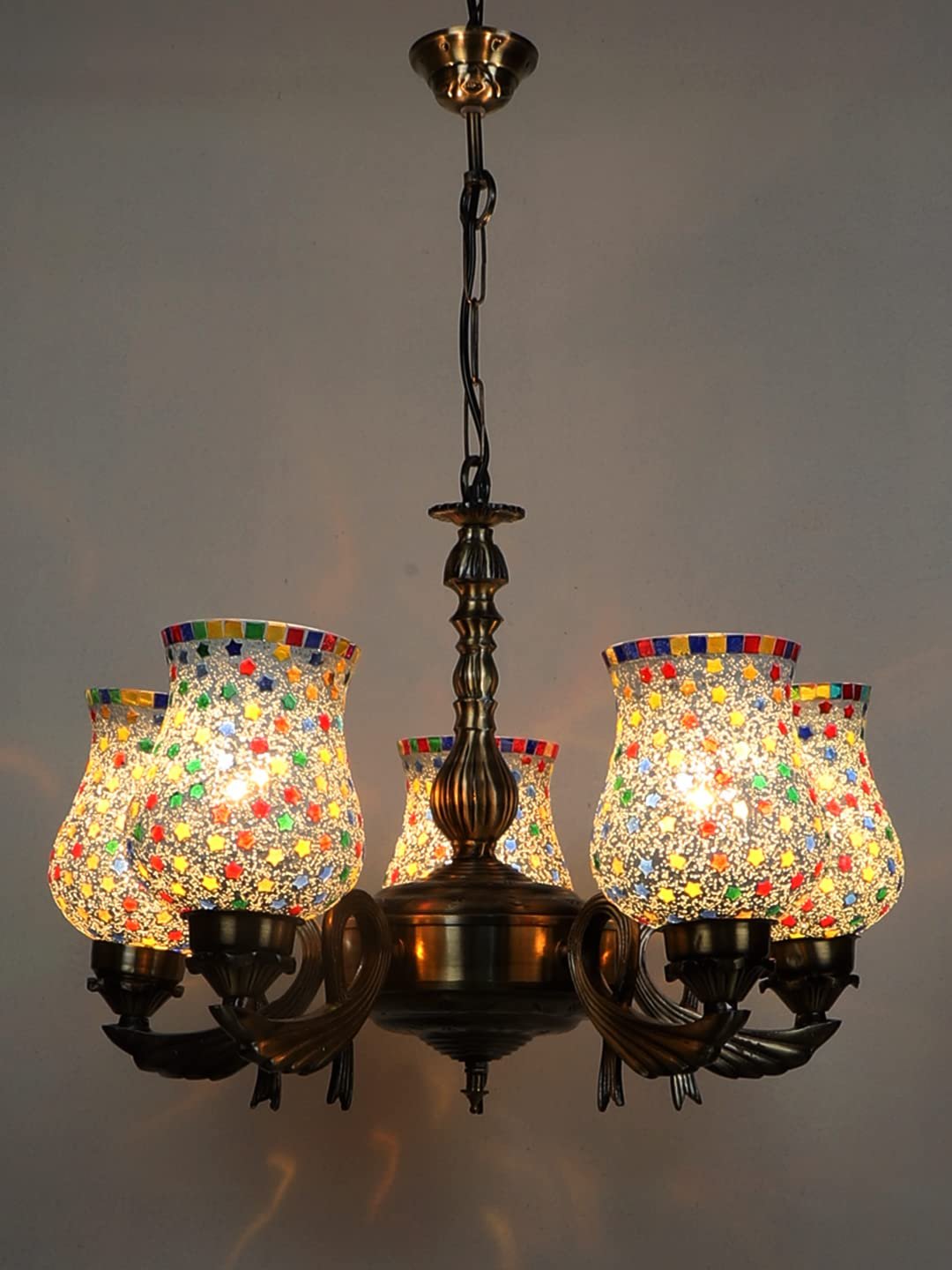 New Era  Light Chandelier with Mosaic Glass Shade (ENG74)