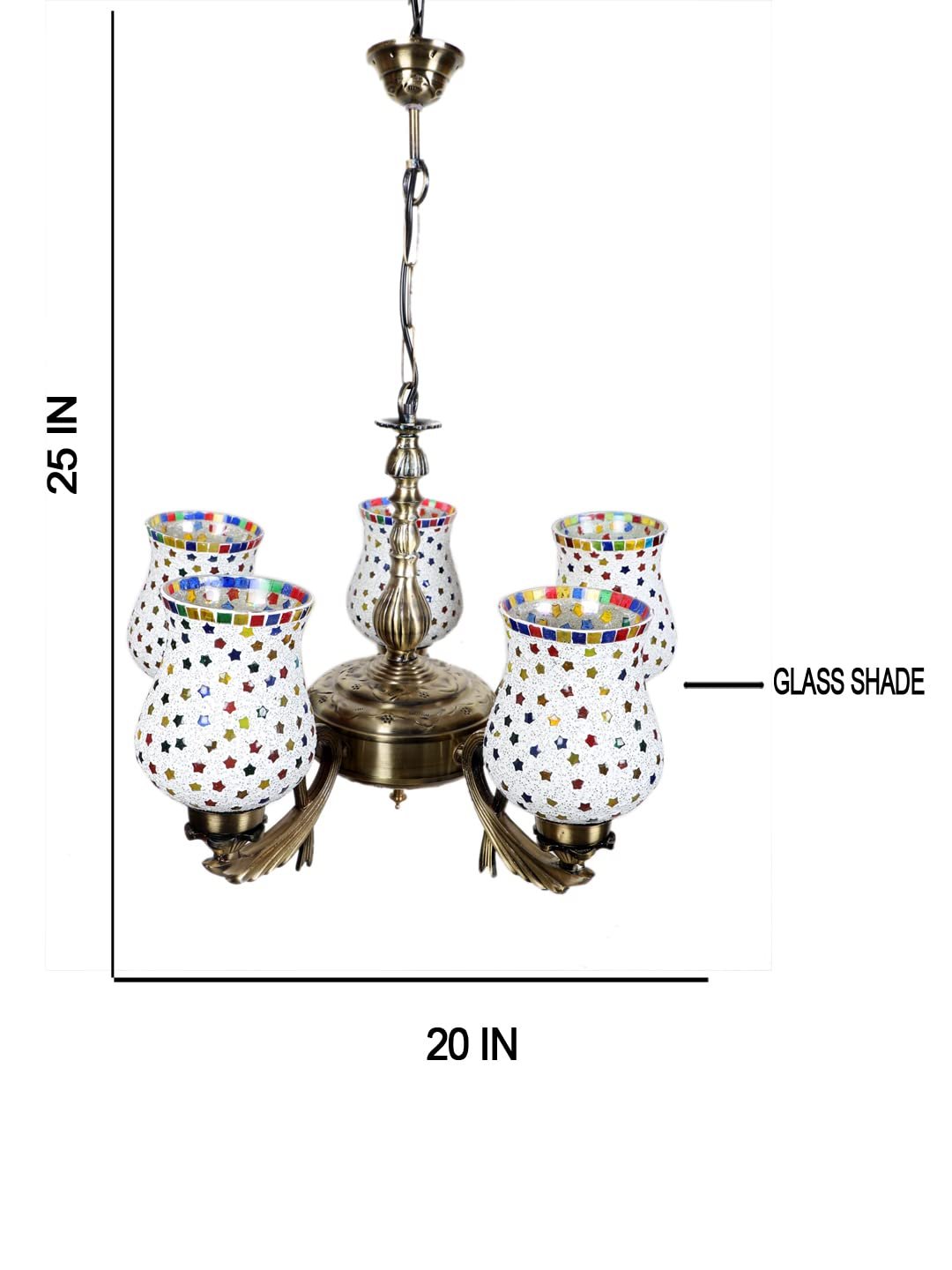 New Era  Light Chandelier with Mosaic Glass Shade (ENG74)