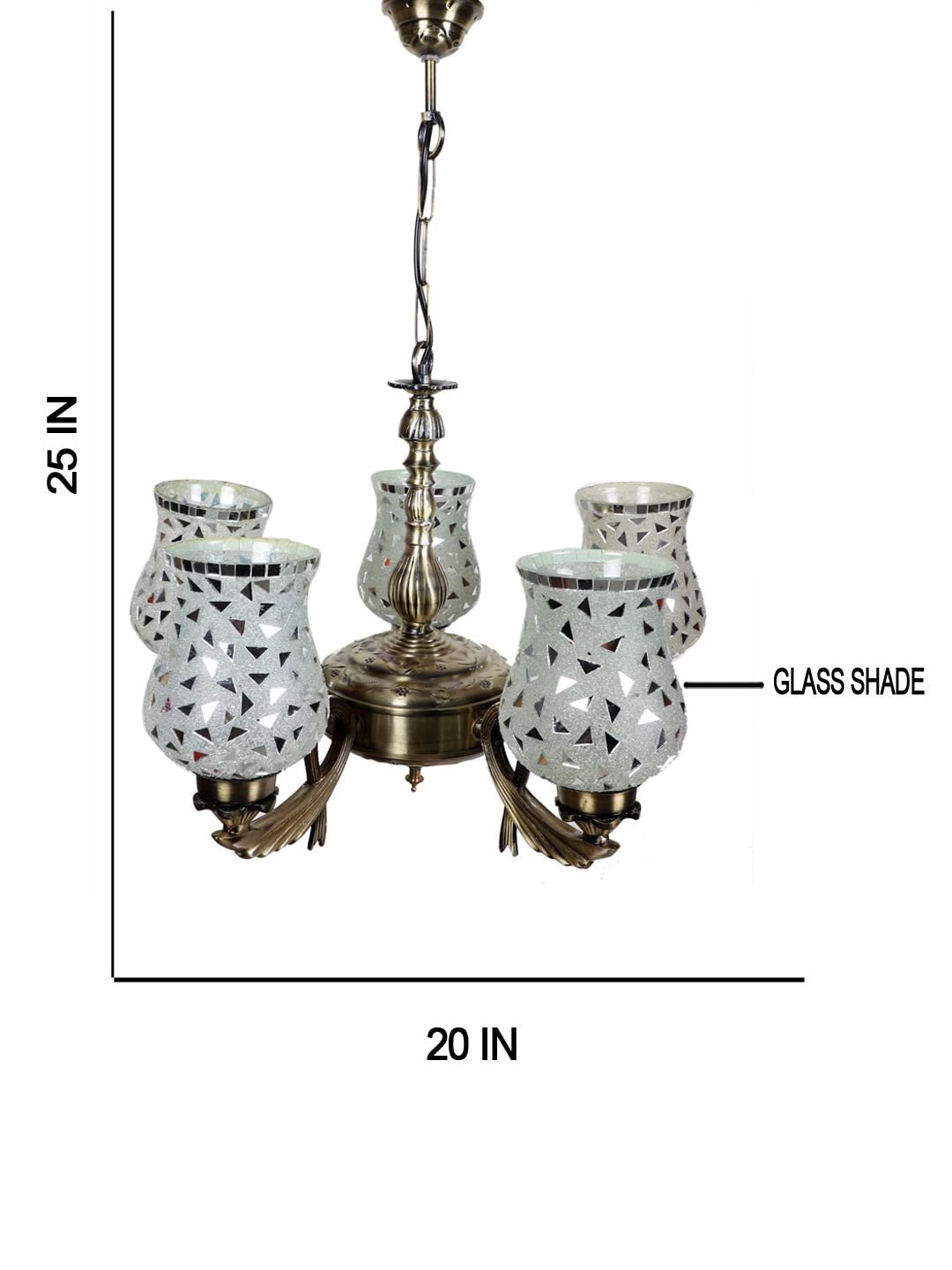 New Era  Light Chandelier with Mosaic Glass Shade (ENG78)