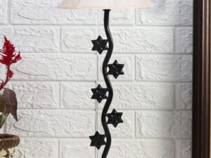 Off White Cotton Table lamp with Star Zig Zag Lamp (12×24.2) Inches -6