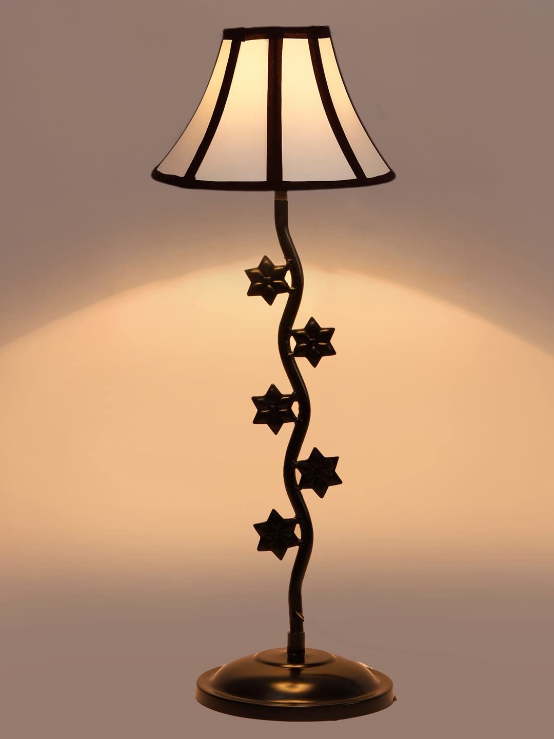 Multicolor Cotton Table lamp with Star Zig Zag Lamp (12x24.2) Inches -7