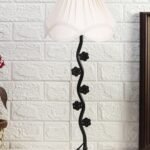 Off-White Vinatge Shade Iron Small Flower Iron lamp (12×25.2) Inches -9