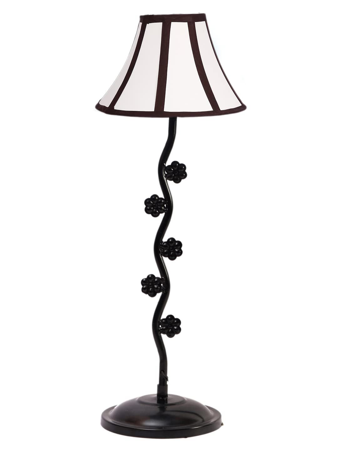 Multicolor Cotton Table lamp with Small Flower Iron Lamp (12x24.2) Inches -11