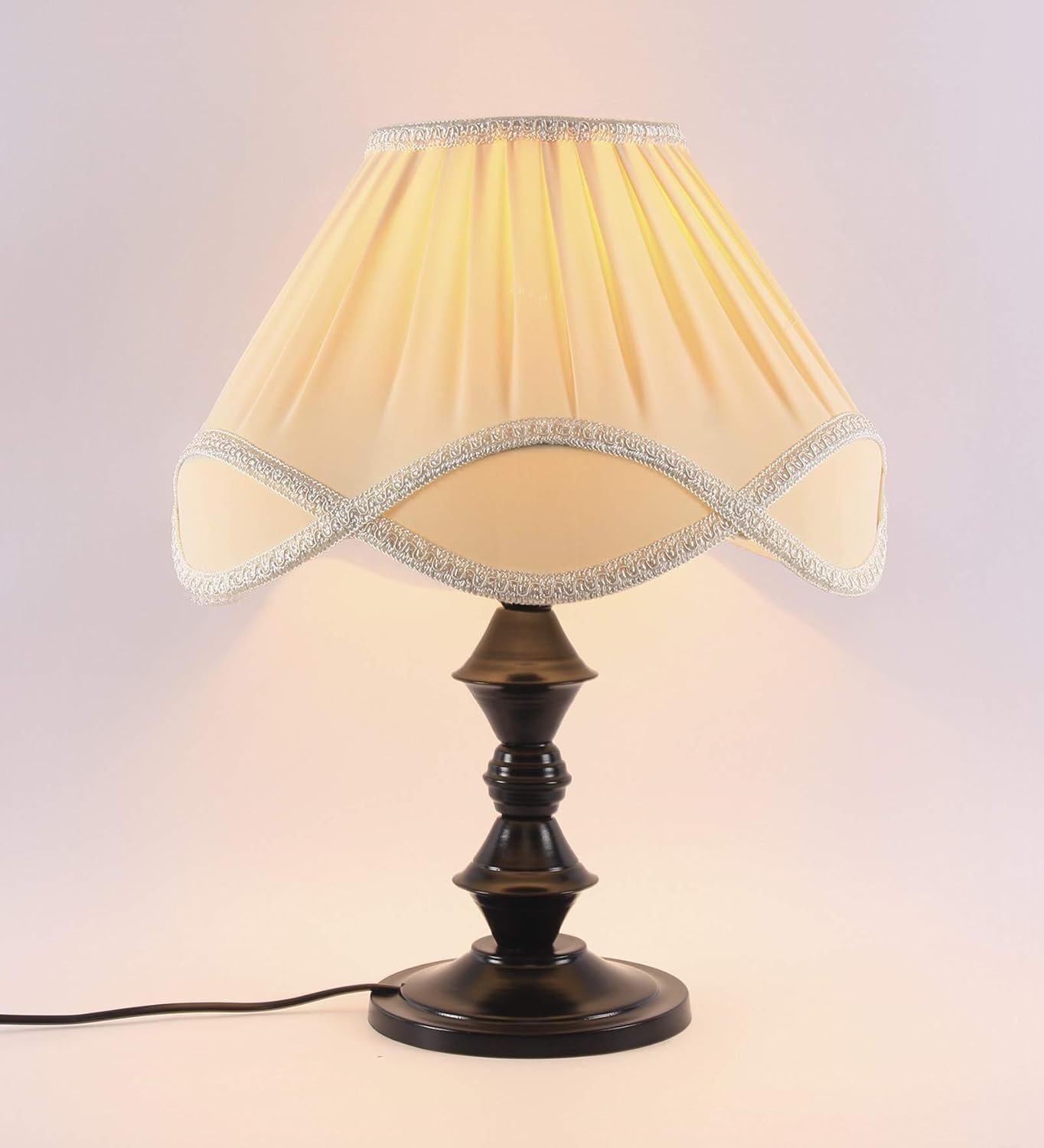 Off-White Vinatge Shade Iron Small Flower Iron lamp (12x25.2) Inches -12