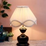 Off-White Vinatge Shade Iron lamp (12×16.5) Inches -16