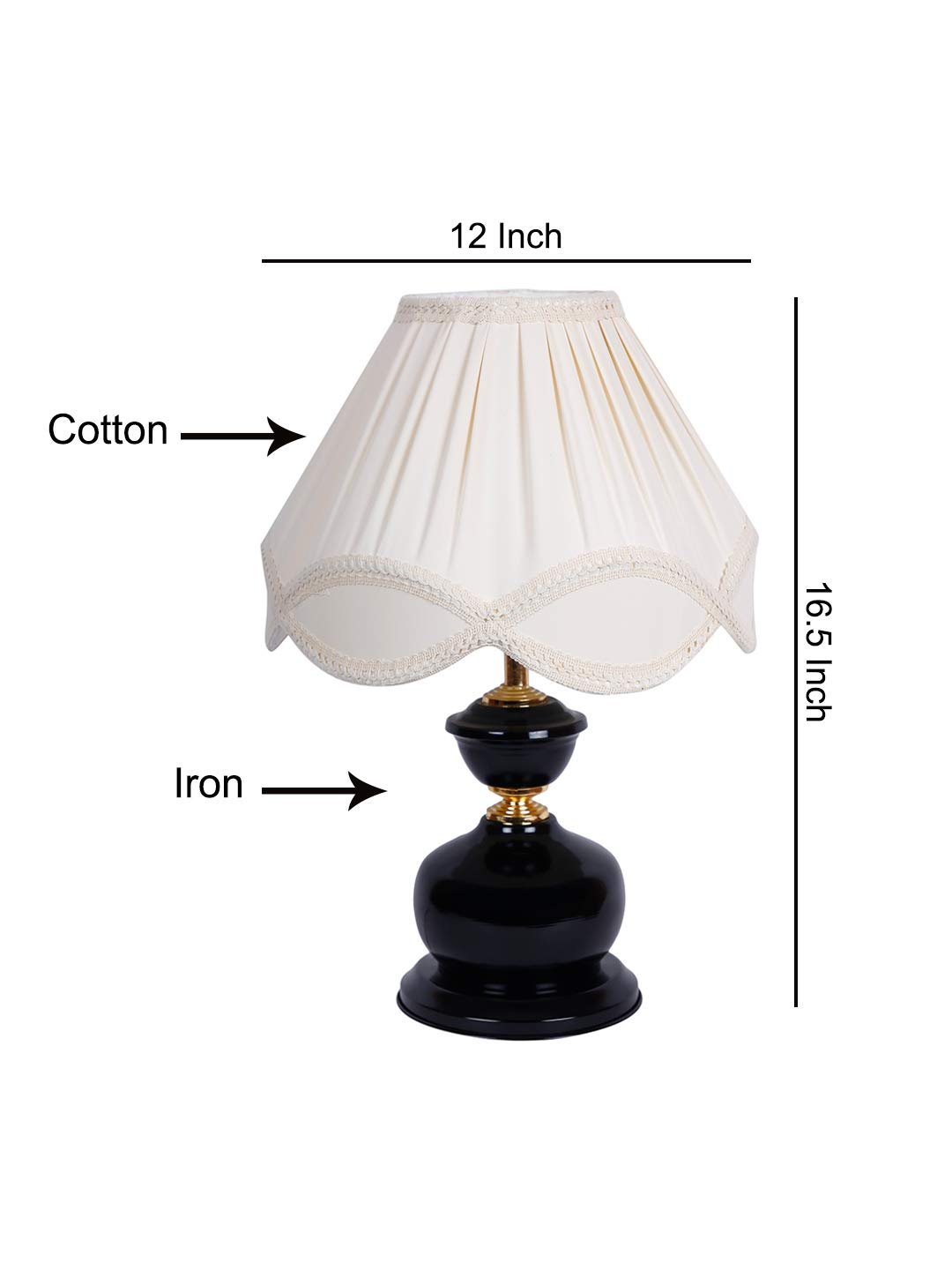 Off-White Vinatge Shade Iron lamp (12x16.5) Inches -16