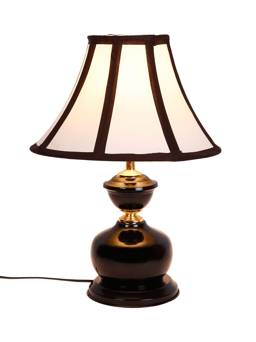 Multicolor Cotton Table lamp with Iron Lamp (12x16.5) Inches -18