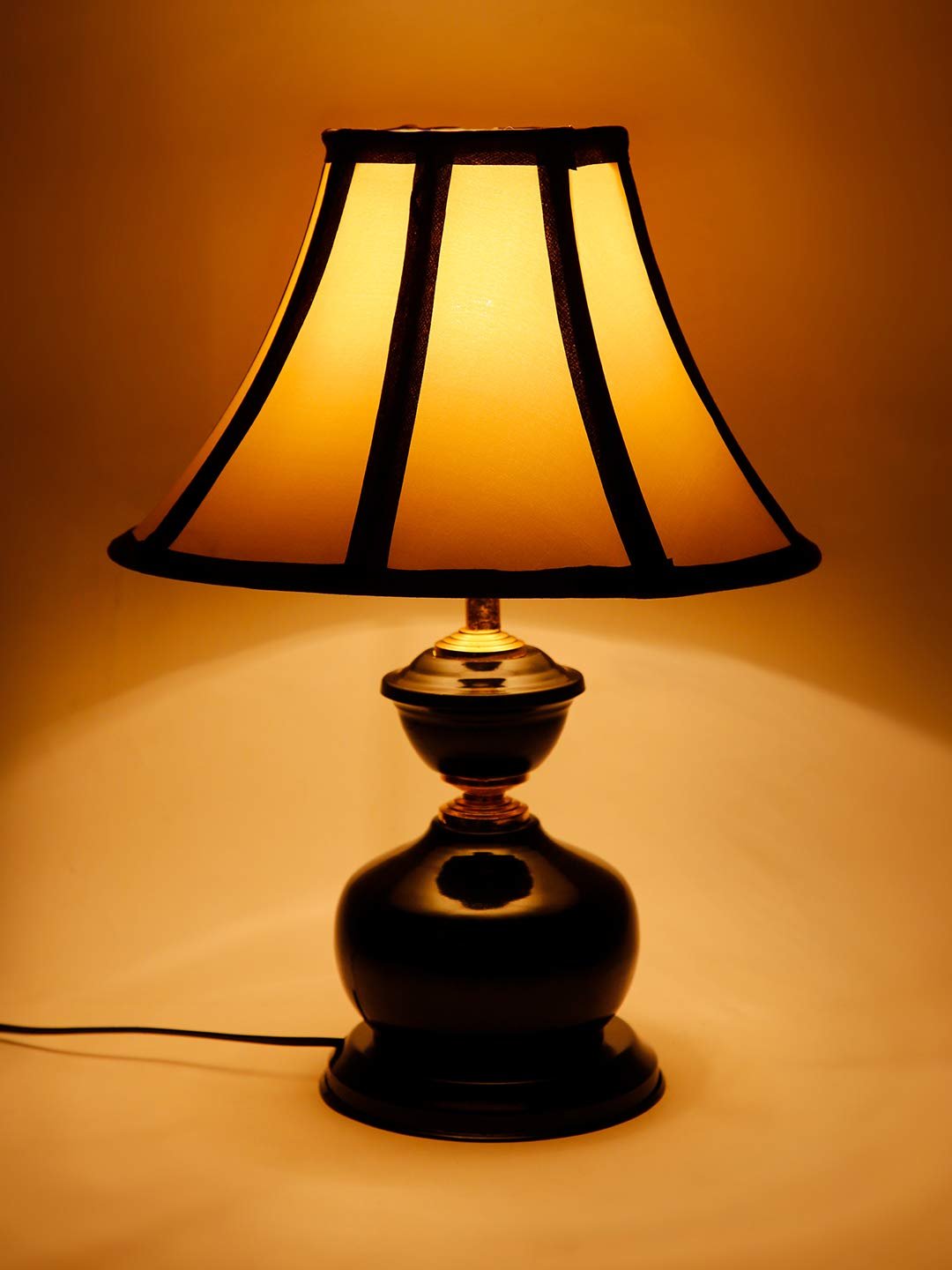 Multicolor Cotton Table lamp with Iron Lamp (12x16.5) Inches -18