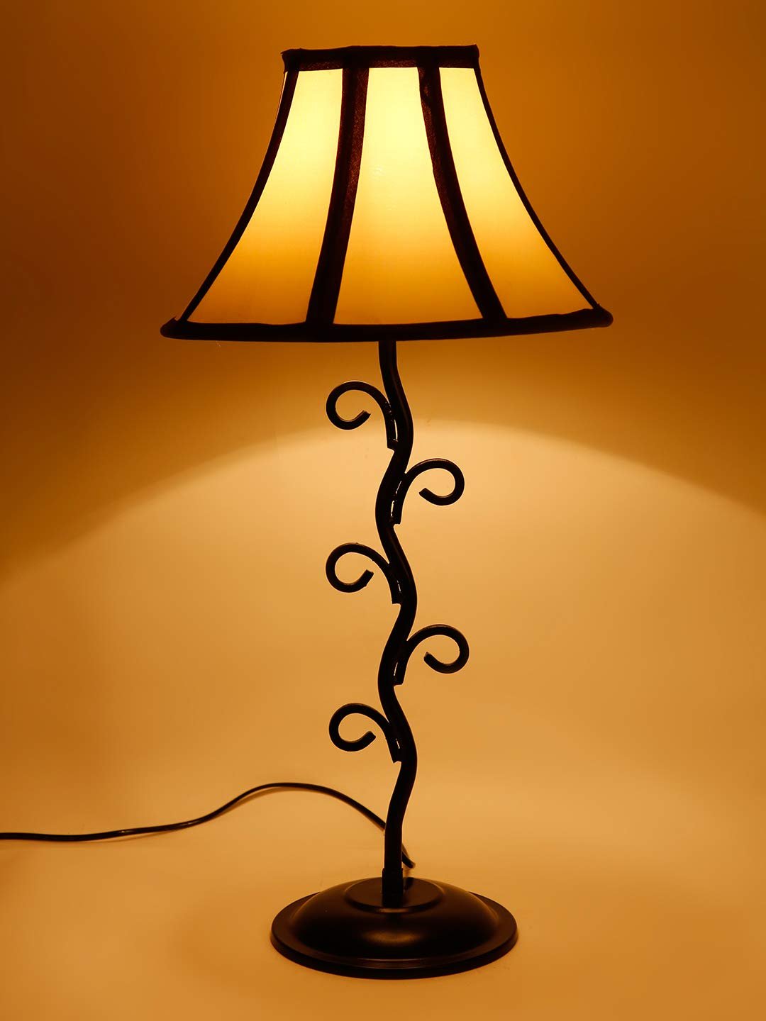 Multicolor Cotton Table lamp with Arm Iron Lamp (12x24.2) Inches -21