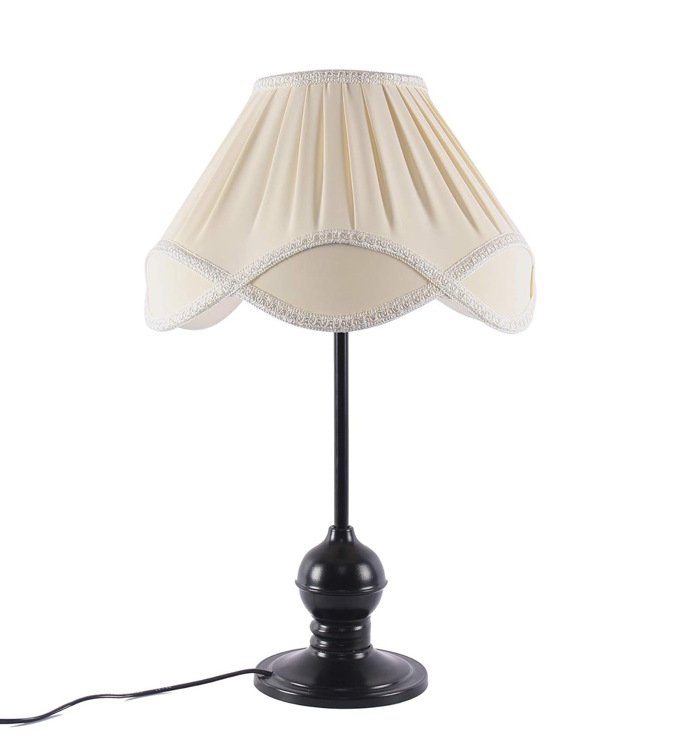 Vinatge Off-White Cotton Iron Table lamp (12x19) Inches -29