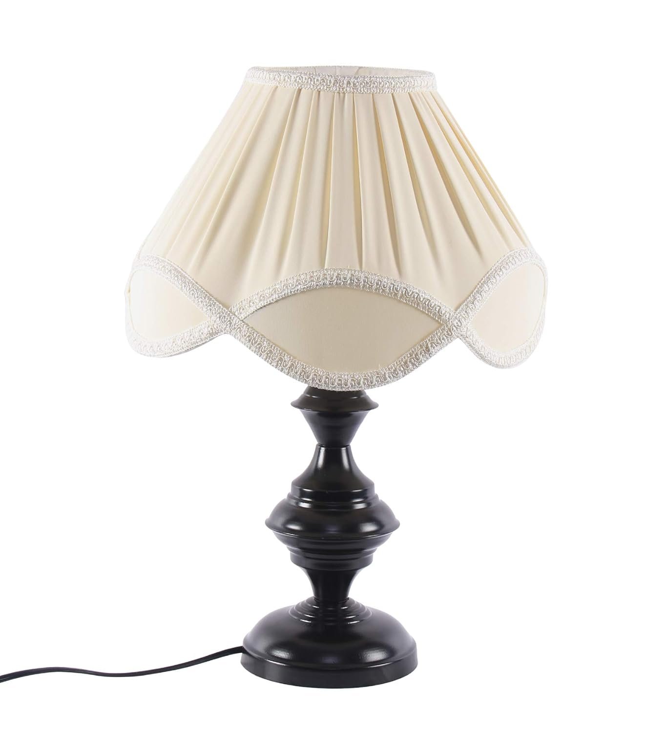 Vinatge Off-White Cotton Iron Table lamp (12x17.7) Inches -32