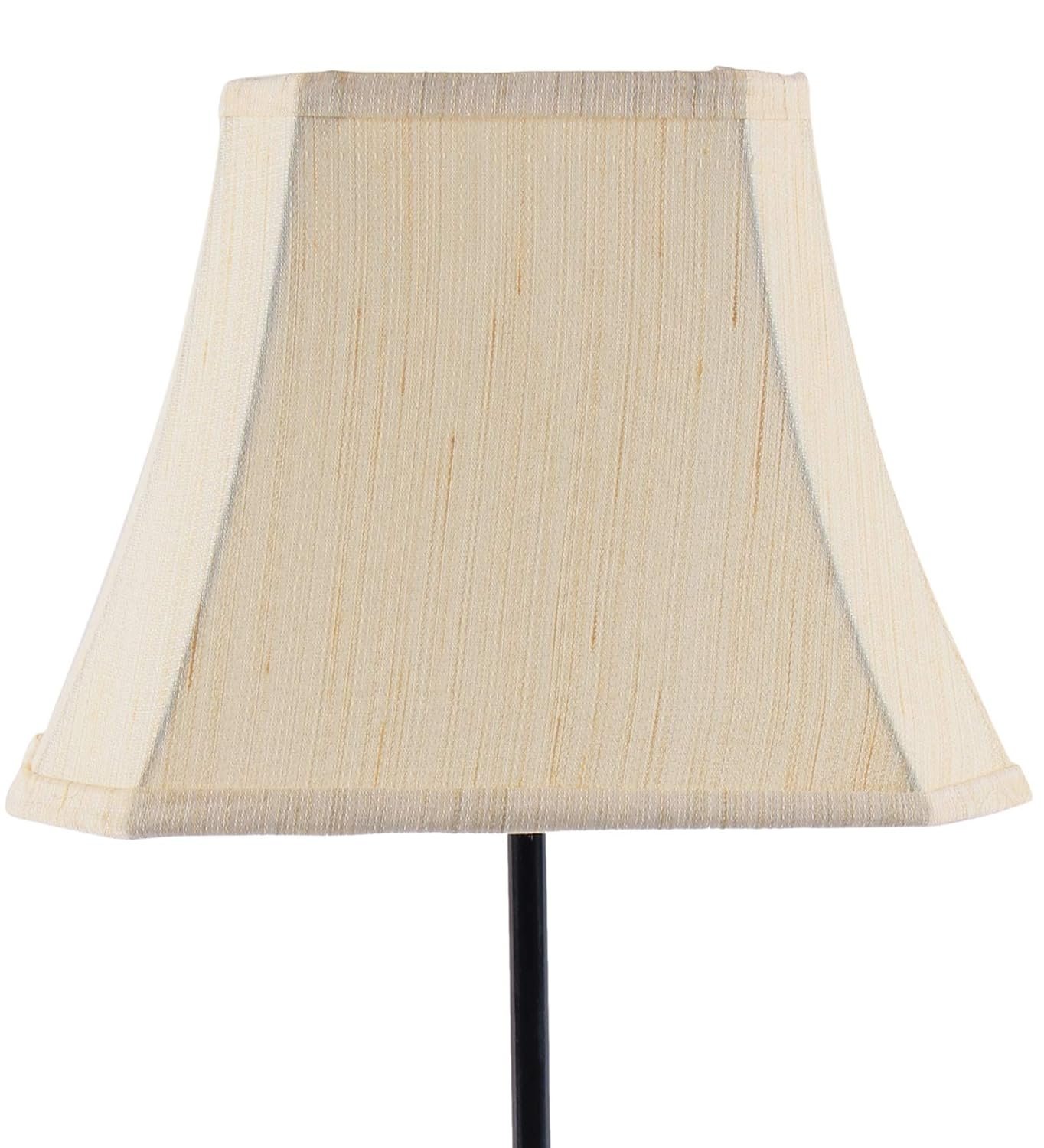 Taj Cotton Off-White Shade with Iron Table Lamp -(12x8x18.7) inches -34
