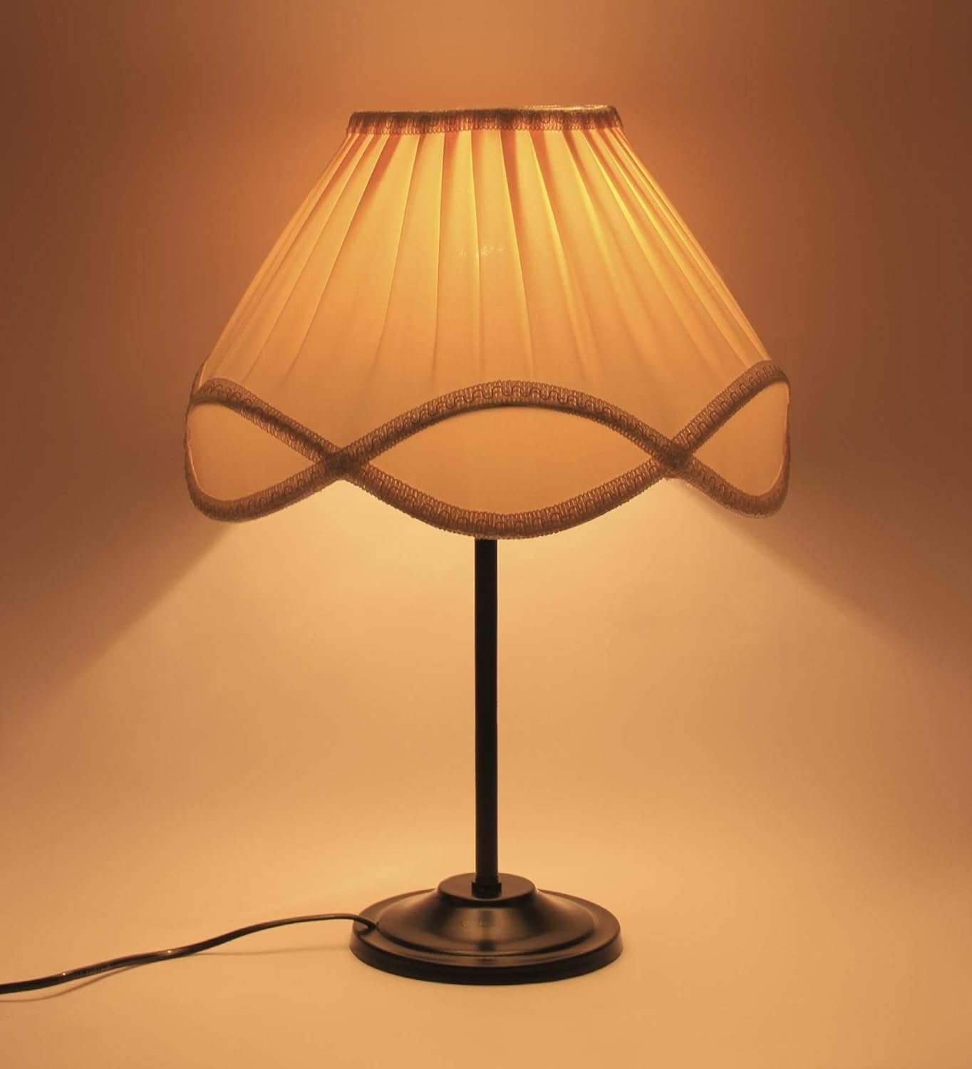 Vinatge Off-White Cotton Iron Table lamp (12x17) Inches -35