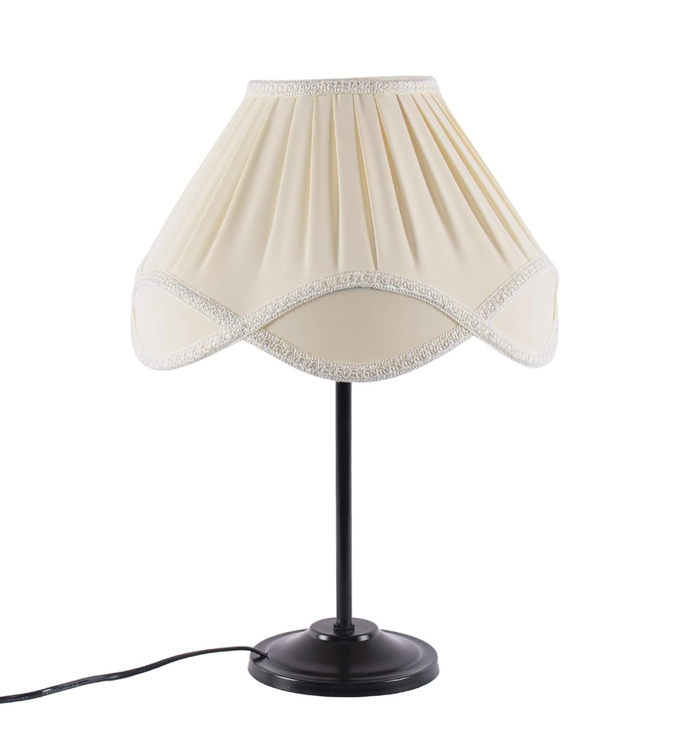 Vinatge Off-White Cotton Iron Table lamp (12x17) Inches -35