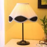 Vinatge Off-White Cotton Iron Table lamp (12×17) Inches -36