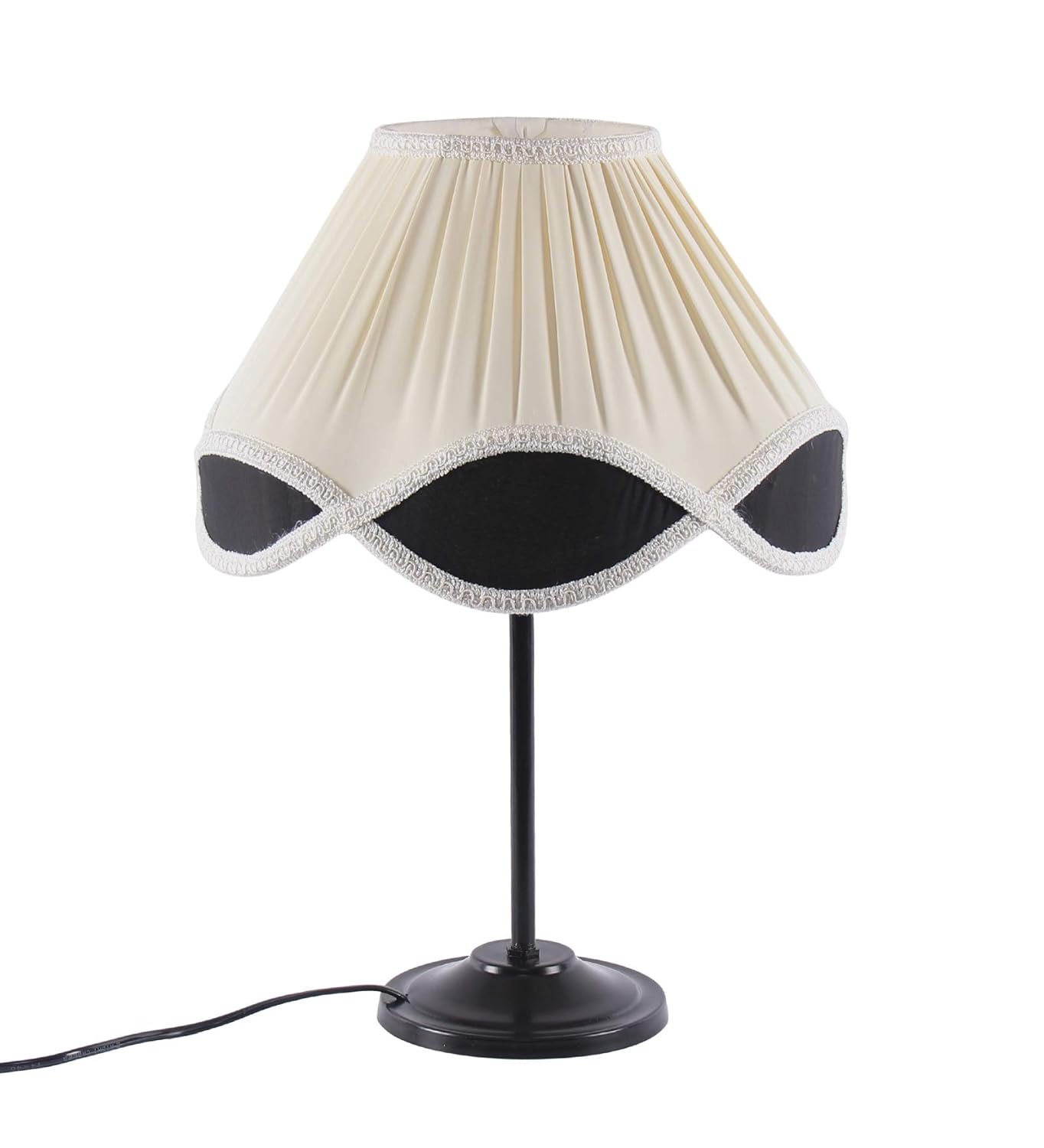 Vinatge Off-White Cotton Iron Table lamp (12x17) Inches -36