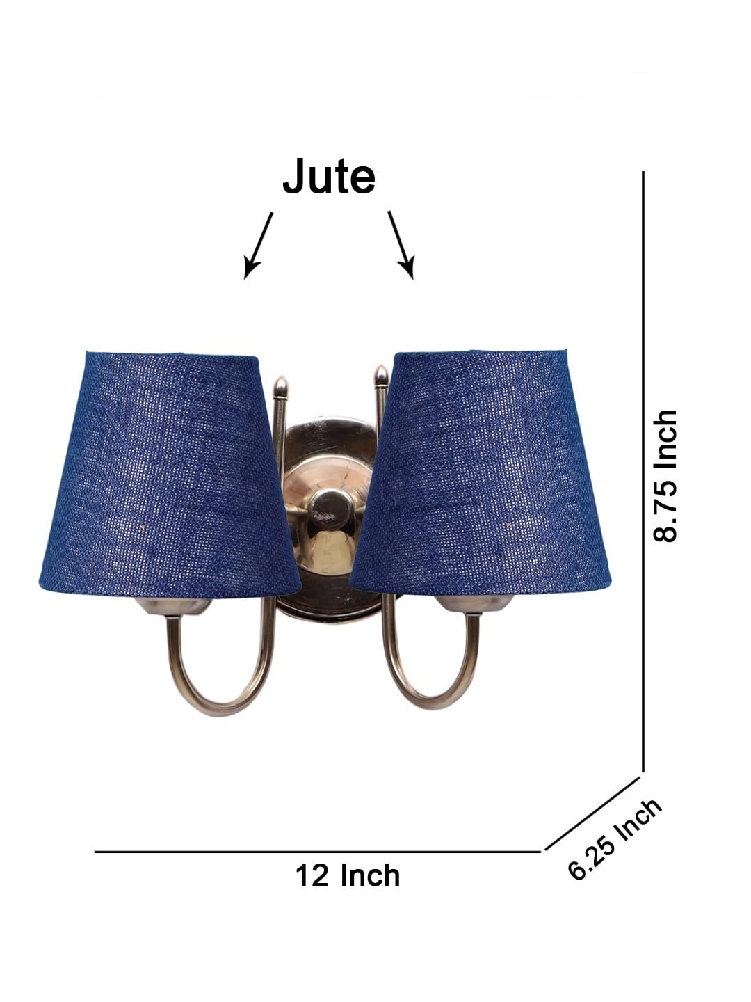 Off-White Vintage Cotton Table lamp with Iron & Wood Natural Base (12x17 inches)-42