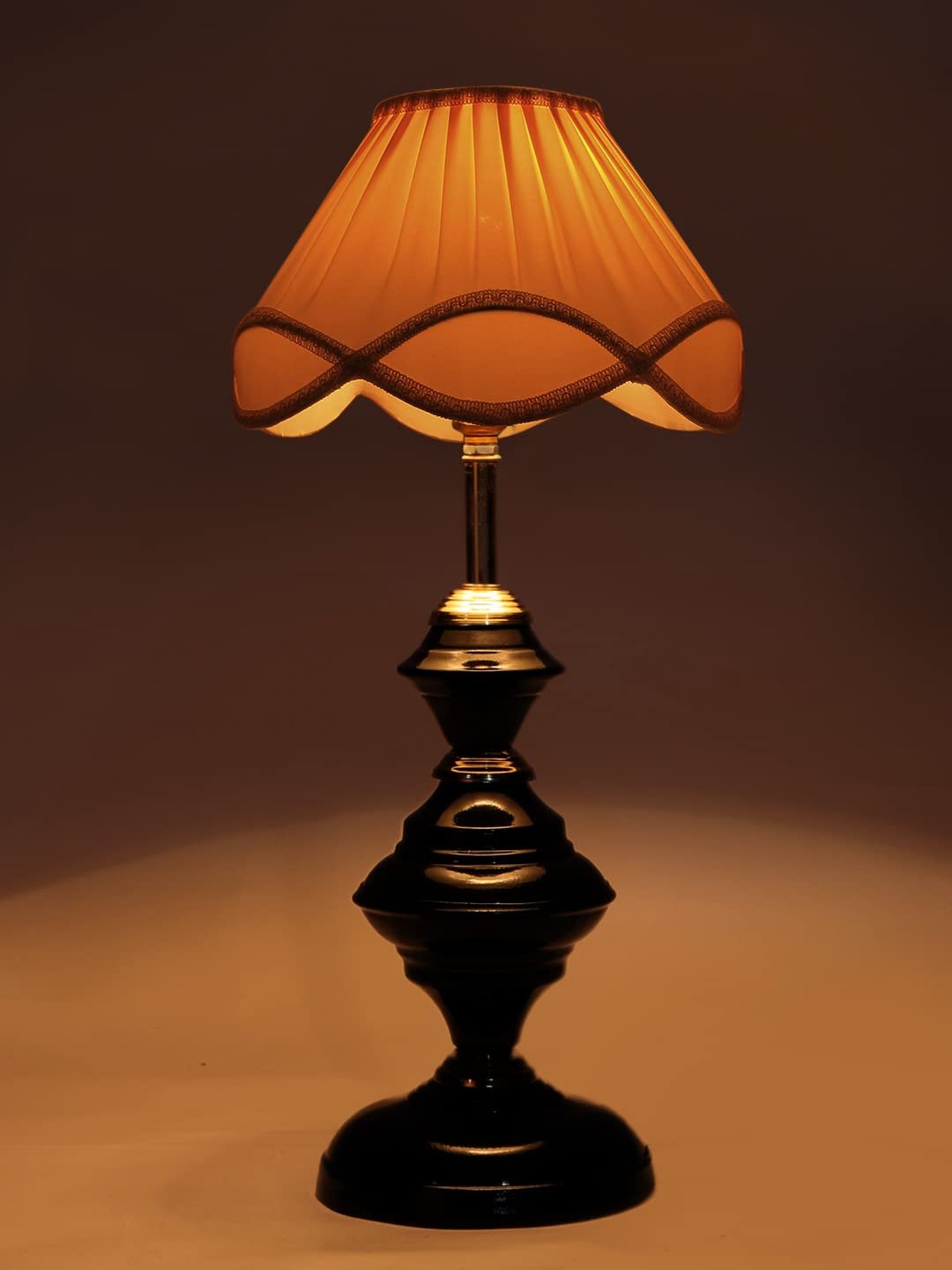 Off-White Vintage Cotton Table lamp with Iron Black Base (12x19.25 inches)-66