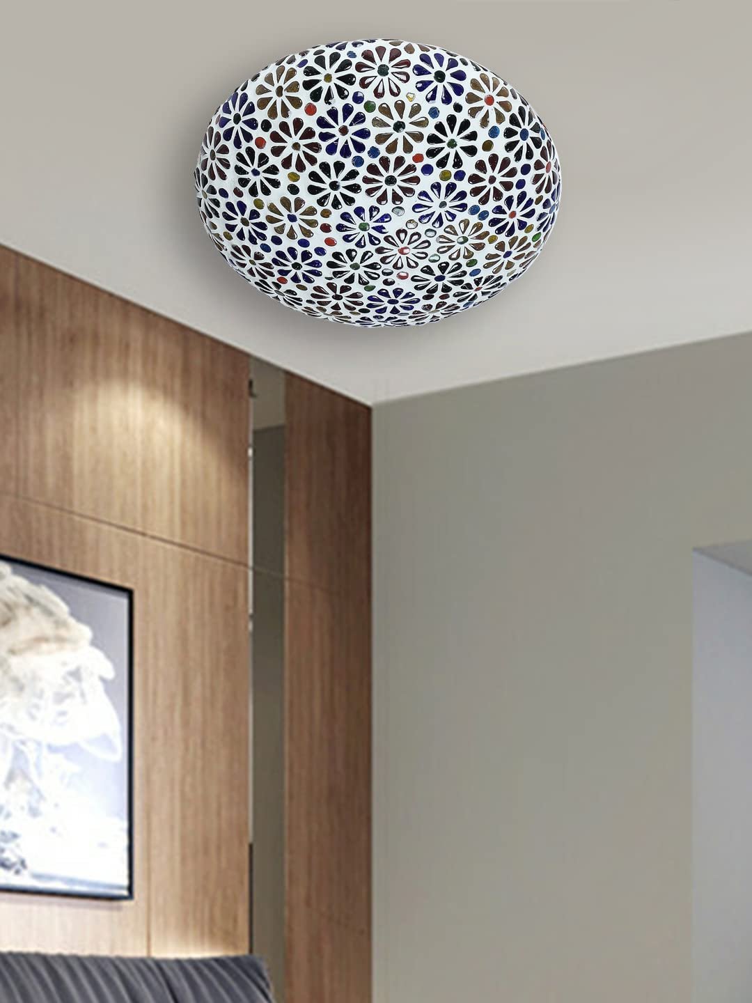 Multicolor Glass Mosaic Flush Mounted Lamp (FC03)