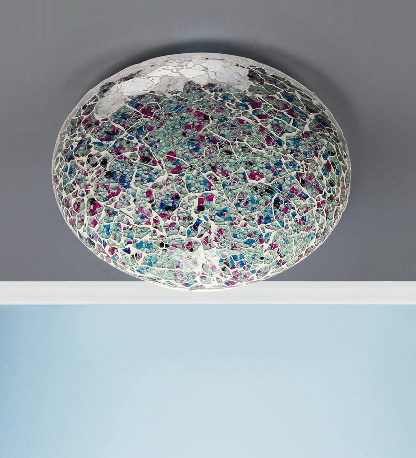 Multicolor Glass Mosaic Flush Mounted Lamp (FC11)