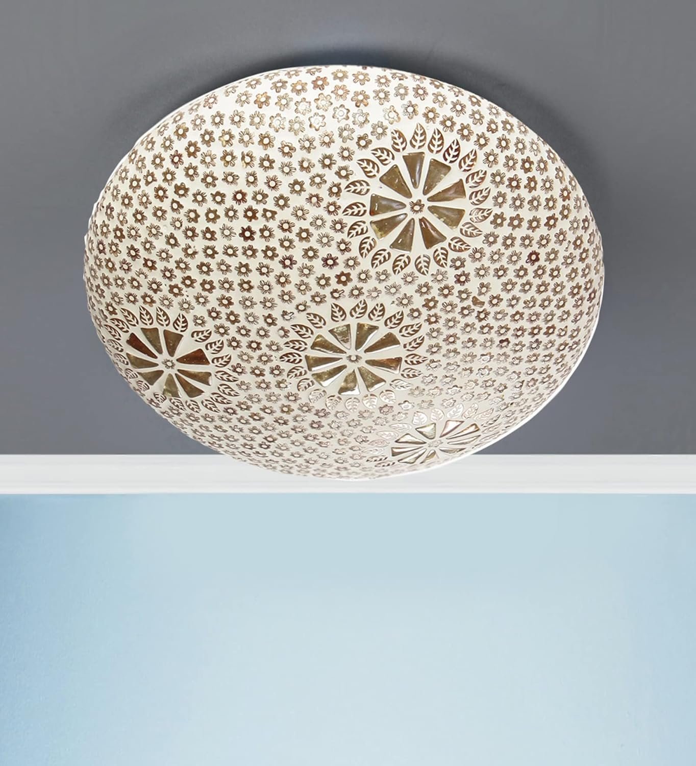 Multicolor Glass Mosaic Flush Mounted Lamp (FC12)