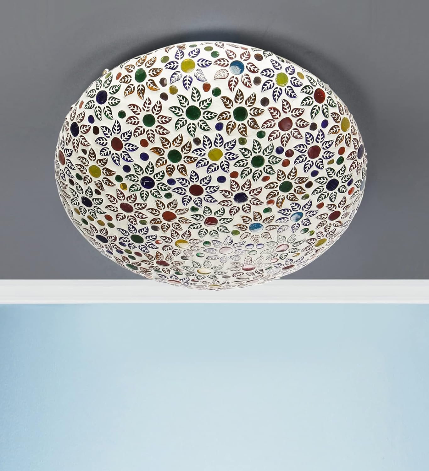 Multicolor Glass Mosaic Flush Mounted Lamp (FC13)