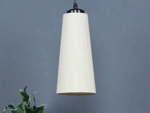 Off-White Cotton Shade Hanging Lamp – (5×21 inches) Height Adjsutable