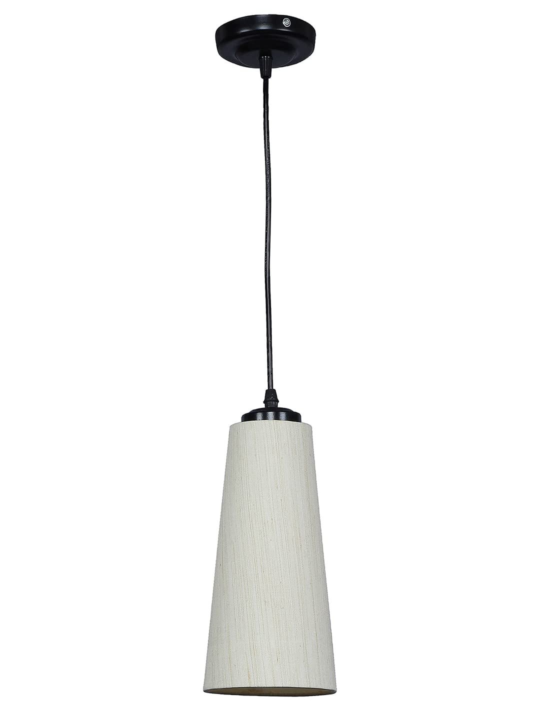 Off-White Cotton Shade Hanging Lamp - (5x21 inches) Height Adjsutable
