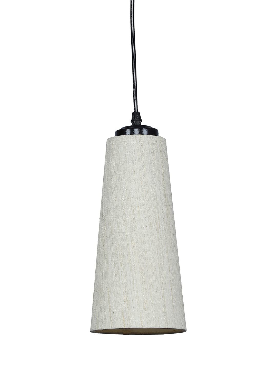 Off-White Cotton Shade Hanging Lamp - (5x21 inches) Height Adjsutable