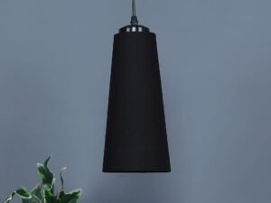 Black Cotton Shade Hanging Lamp- (5×21 inches) Height Adjsutable