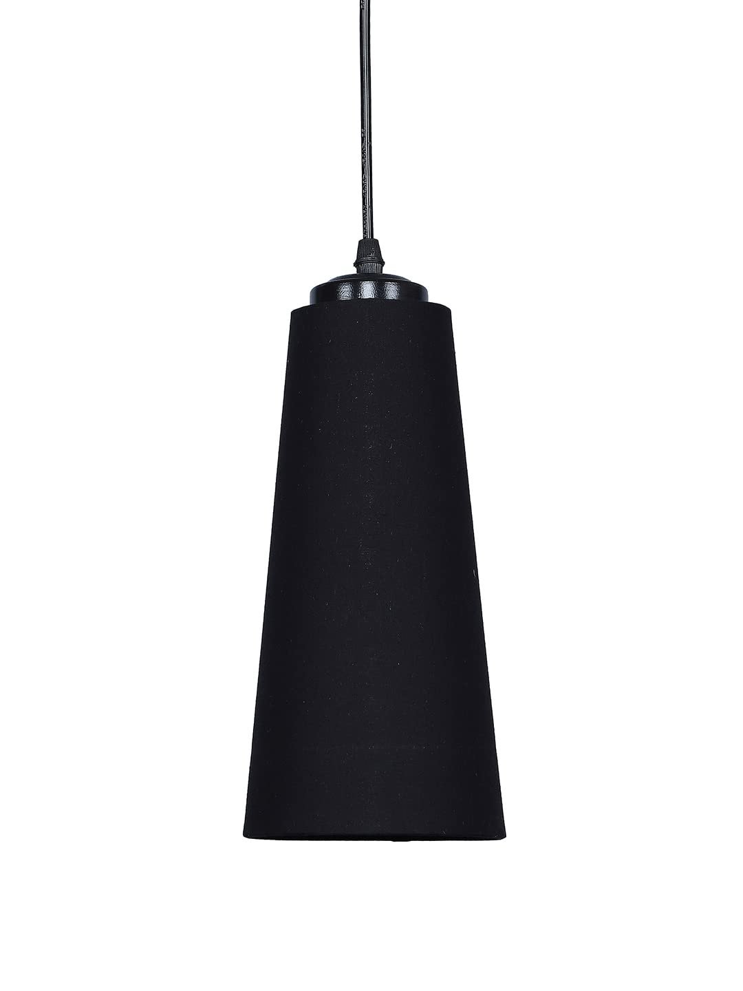 Black Cotton Shade Hanging Lamp- (5x21 inches) Height Adjsutable