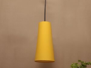 Yellow Cotton Shade Hanging Lamp – (5×21 inches) Height Adjsutable
