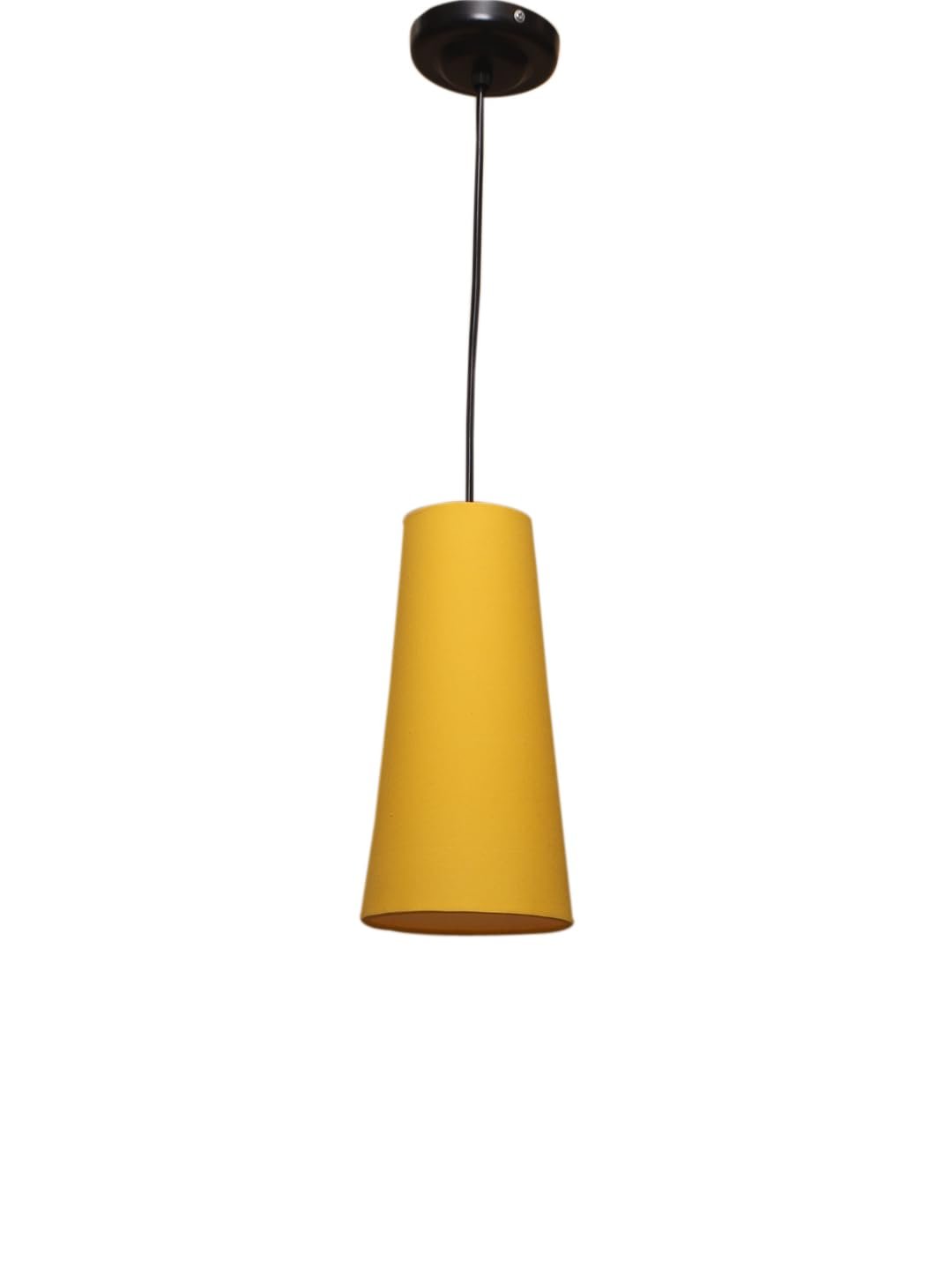 Yellow Cotton Shade Hanging Lamp - (5x21 inches) Height Adjsutable