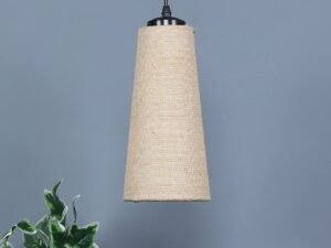 Beige Jute Shade Hanging Lamp – (5×21 inches) Height Adjsutable