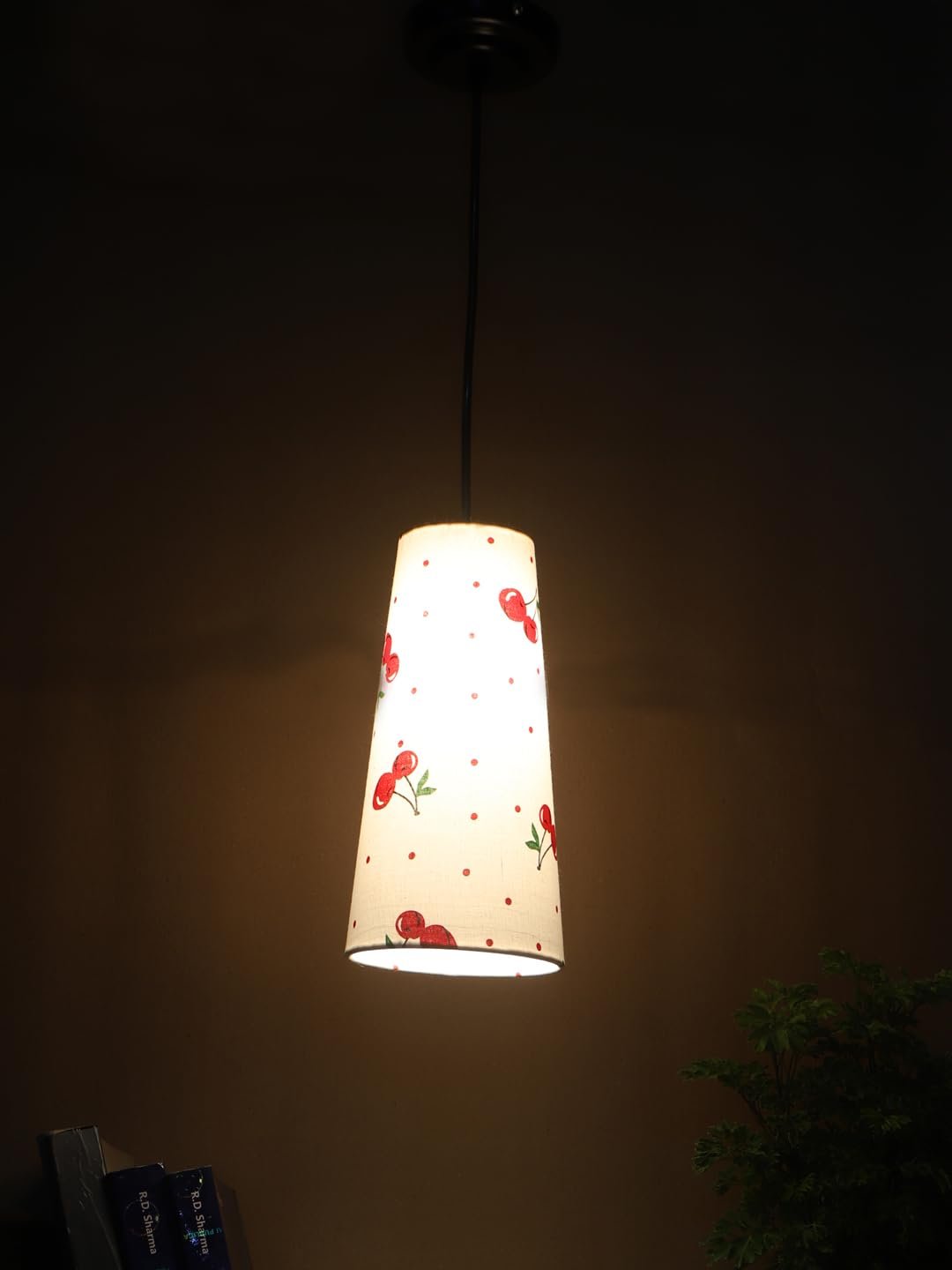 Multicolor Cotton Shade Hanging Lamp - - (5x21 inches) Height Adjsutable