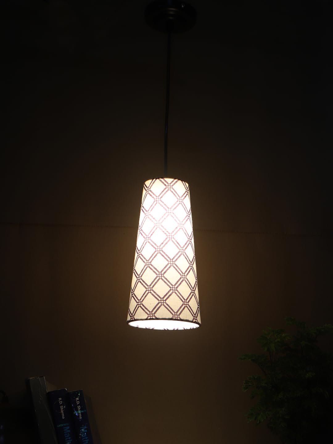 Multicolor Cotton Shade Hanging Lamp - - (5x21 inches) Height Adjsutable-A