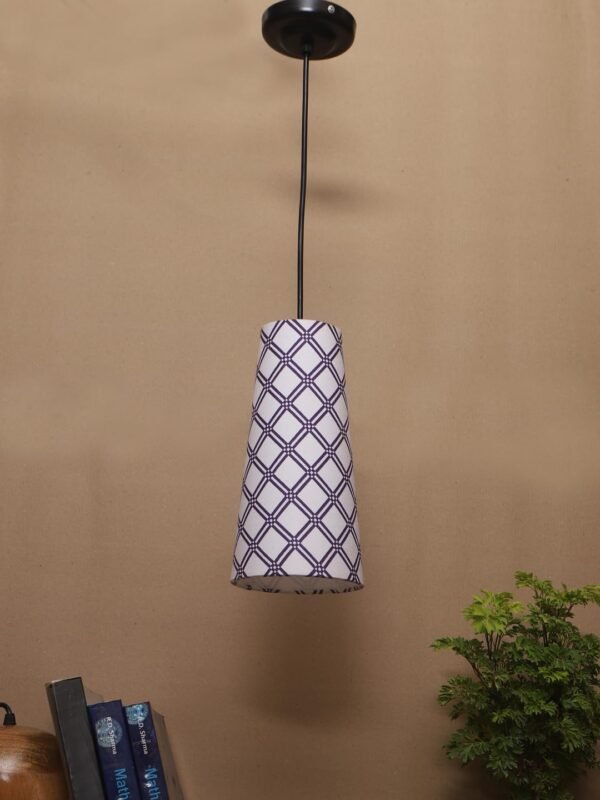 Multicolor Cotton Shade Hanging Lamp – – (5×21 inches) Height Adjsutable-B