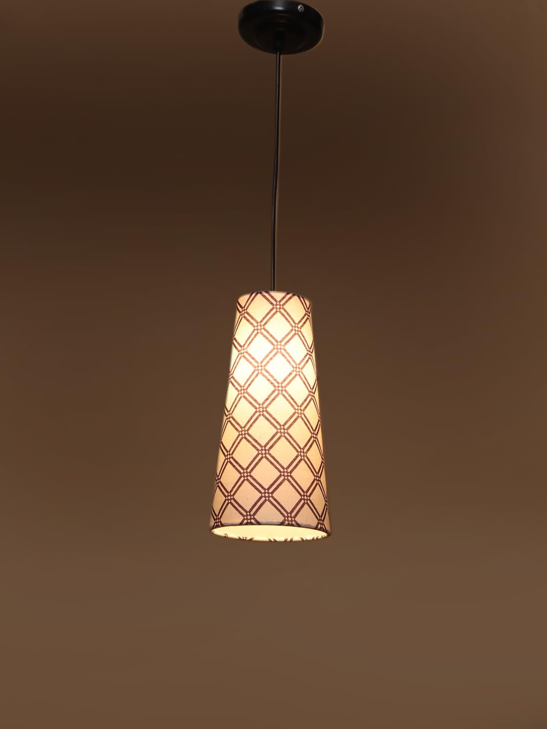 Multicolor Cotton Shade Hanging Lamp - - (5x21 inches) Height Adjsutable-B