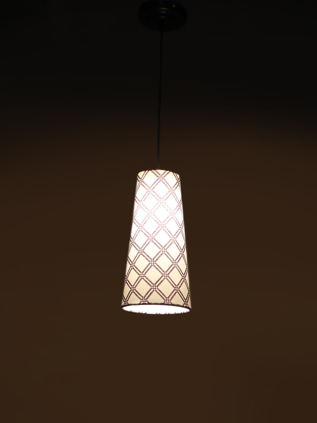 Multicolor Cotton Shade Hanging Lamp - - (5x21 inches) Height Adjsutable-B