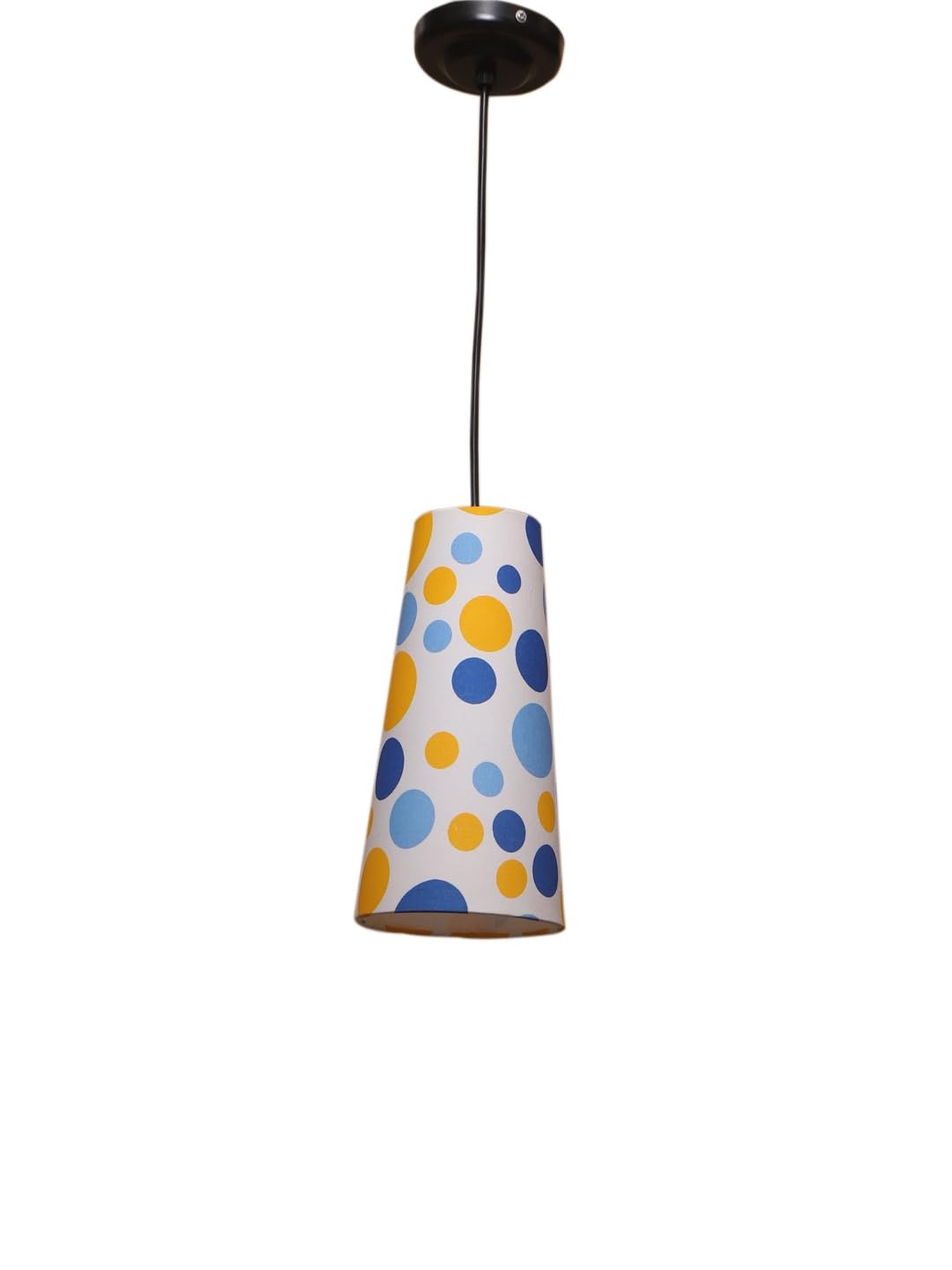 Multicolor Cotton Shade Hanging Lamp - - (5x21 inches) Height Adjsutable-C