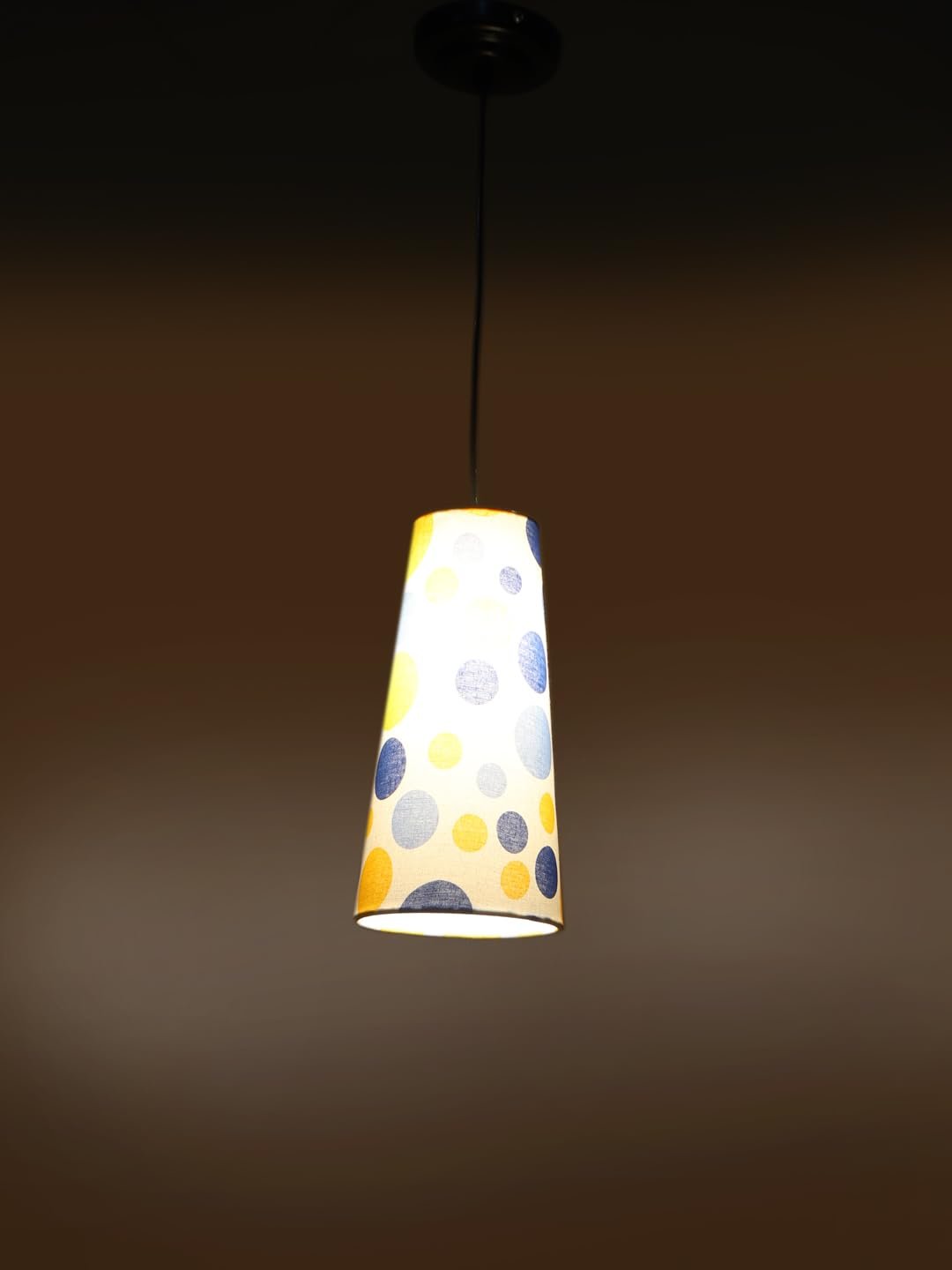 Multicolor Cotton Shade Hanging Lamp - - (5x21 inches) Height Adjsutable-C