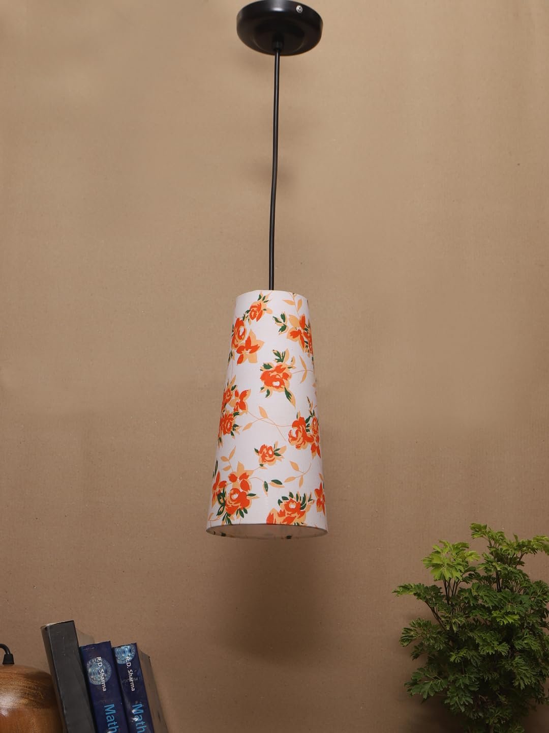 Multicolor Cotton Shade Hanging Lamp - - (5x21 inches) Height Adjsutable-D
