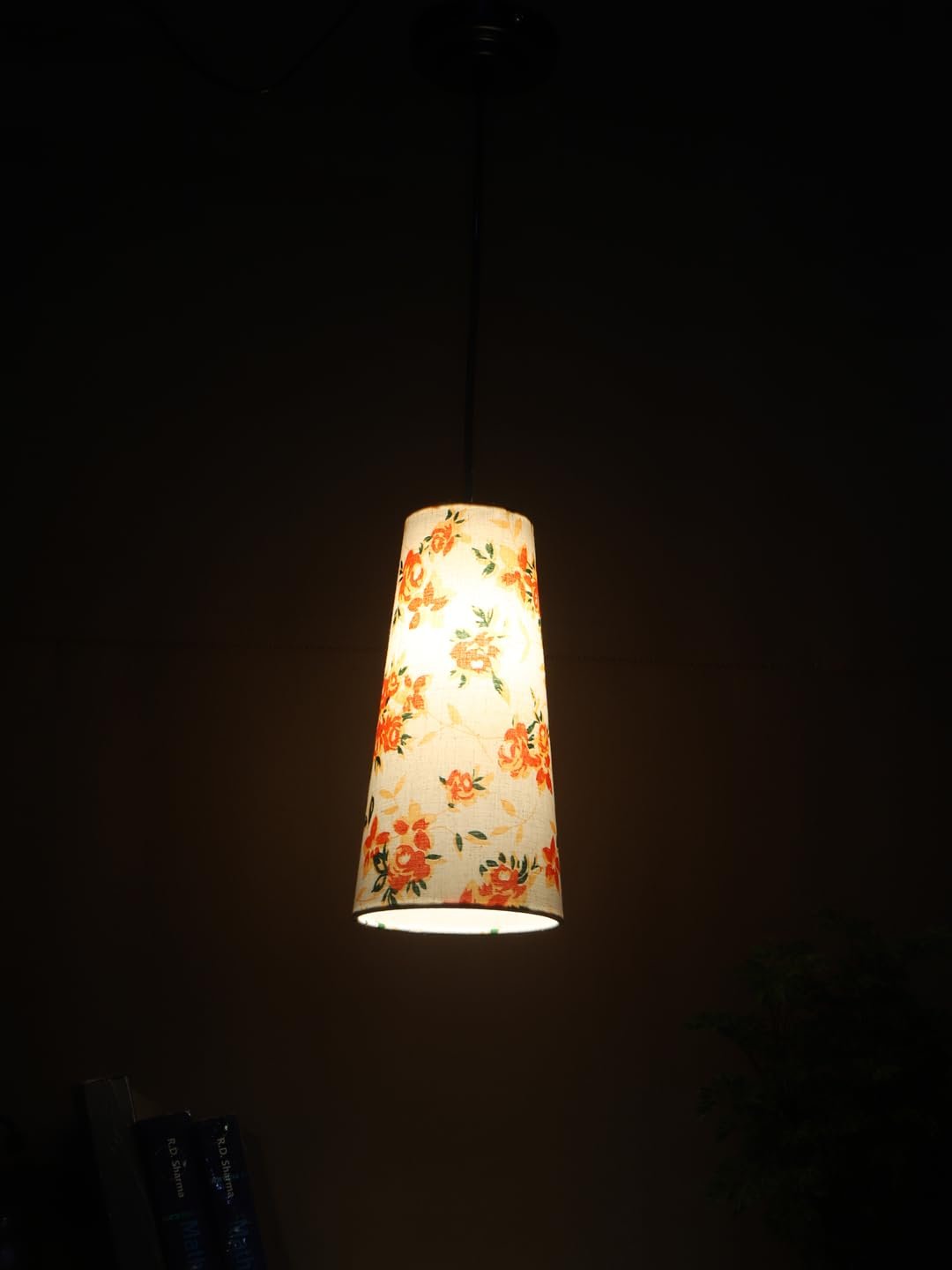 Multicolor Cotton Shade Hanging Lamp - - (5x21 inches) Height Adjsutable-D
