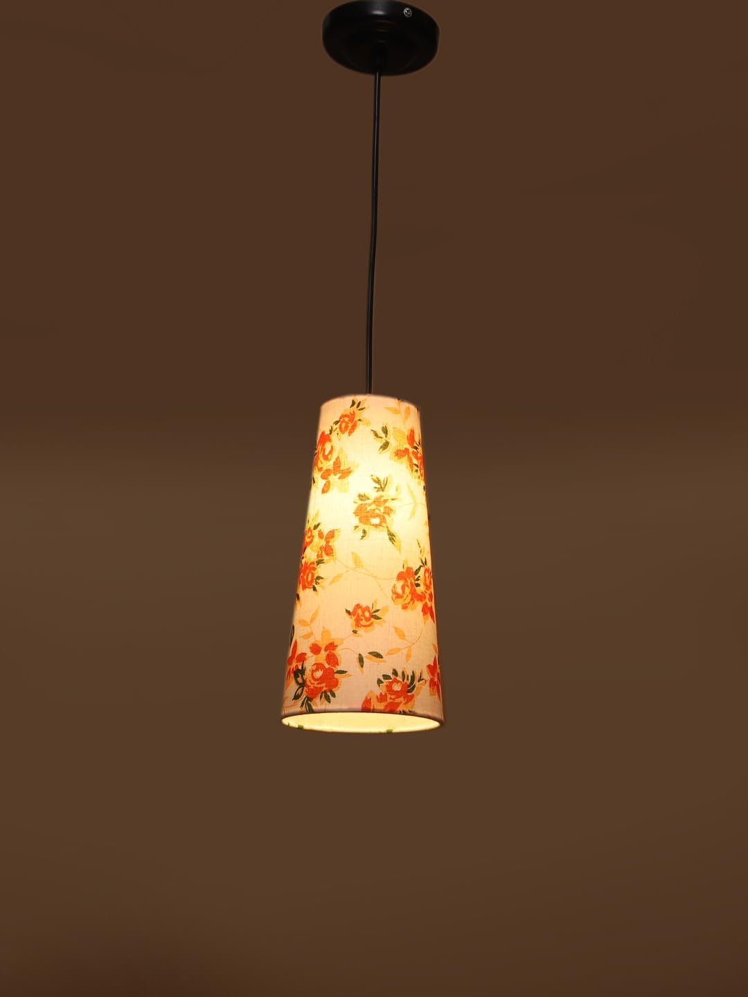 Multicolor Cotton Shade Hanging Lamp - - (5x21 inches) Height Adjsutable-D