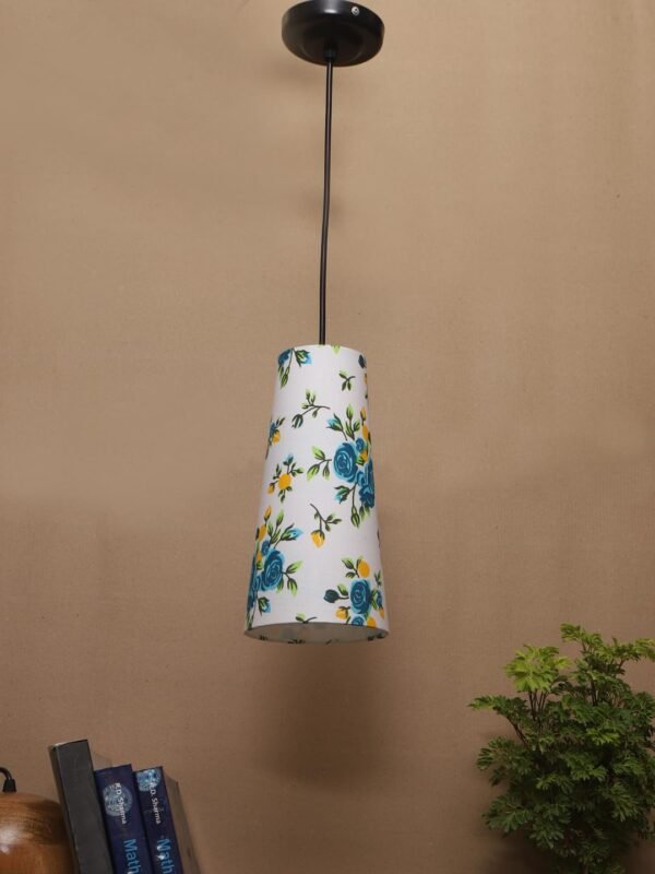 Multicolor Cotton Shade Hanging Lamp – (5×21 inches) Height Adjsutable-E