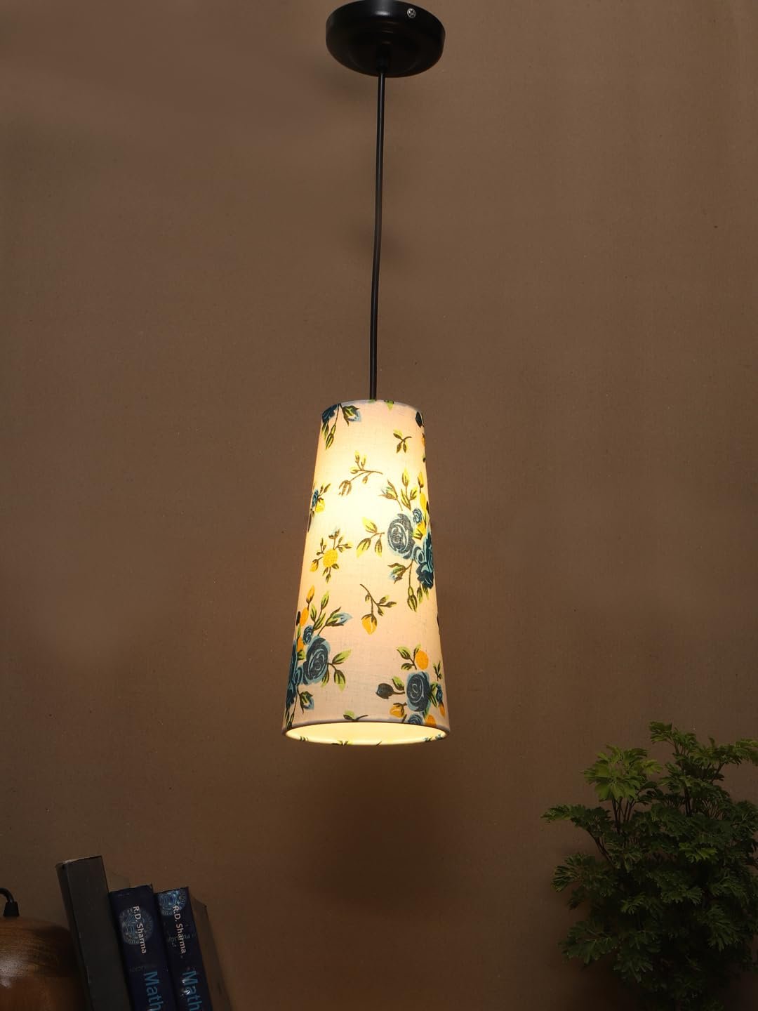 Multicolor Cotton Shade Hanging Lamp - (5x21 inches) Height Adjsutable-E