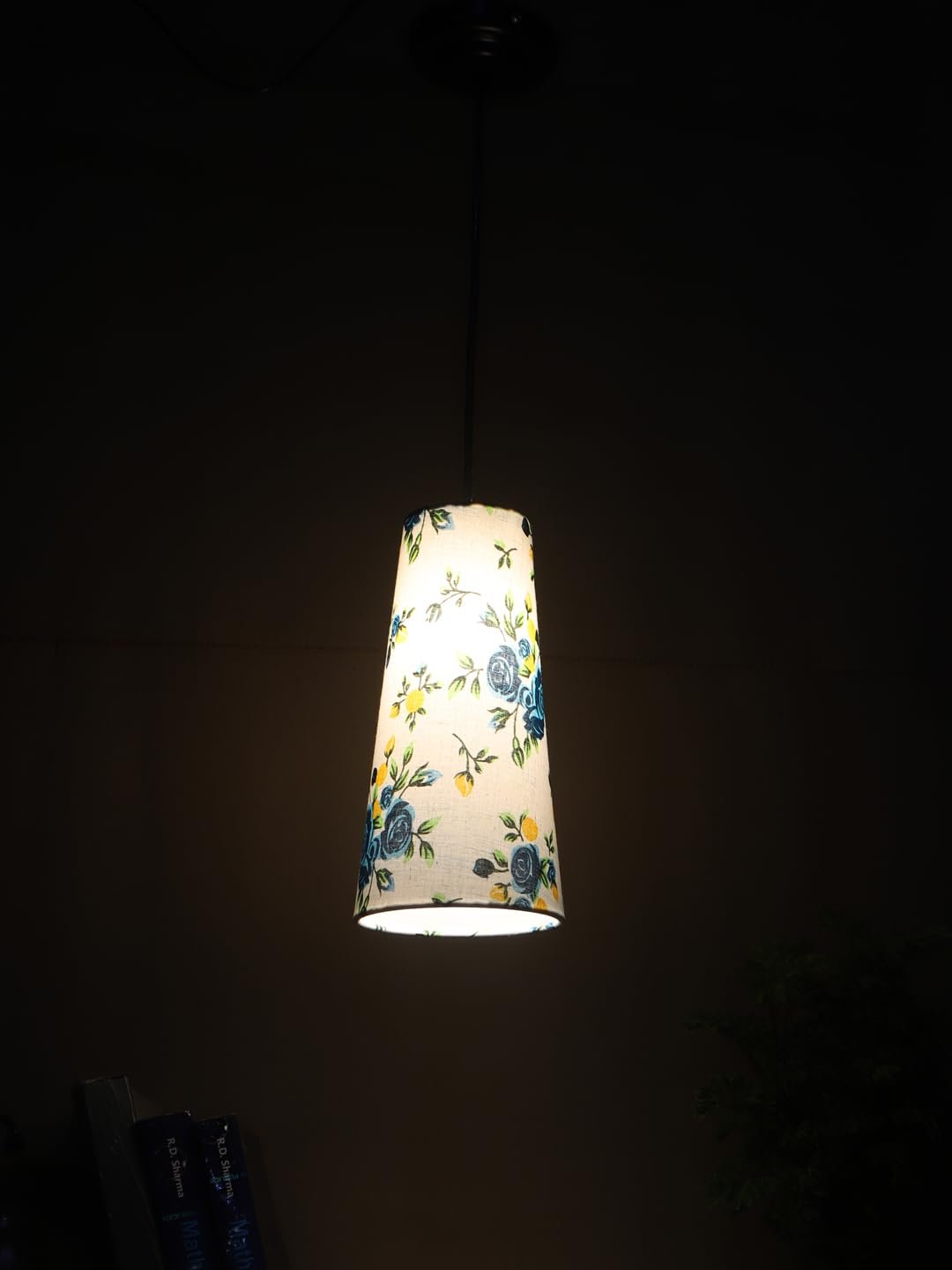 Multicolor Cotton Shade Hanging Lamp - (5x21 inches) Height Adjsutable-E