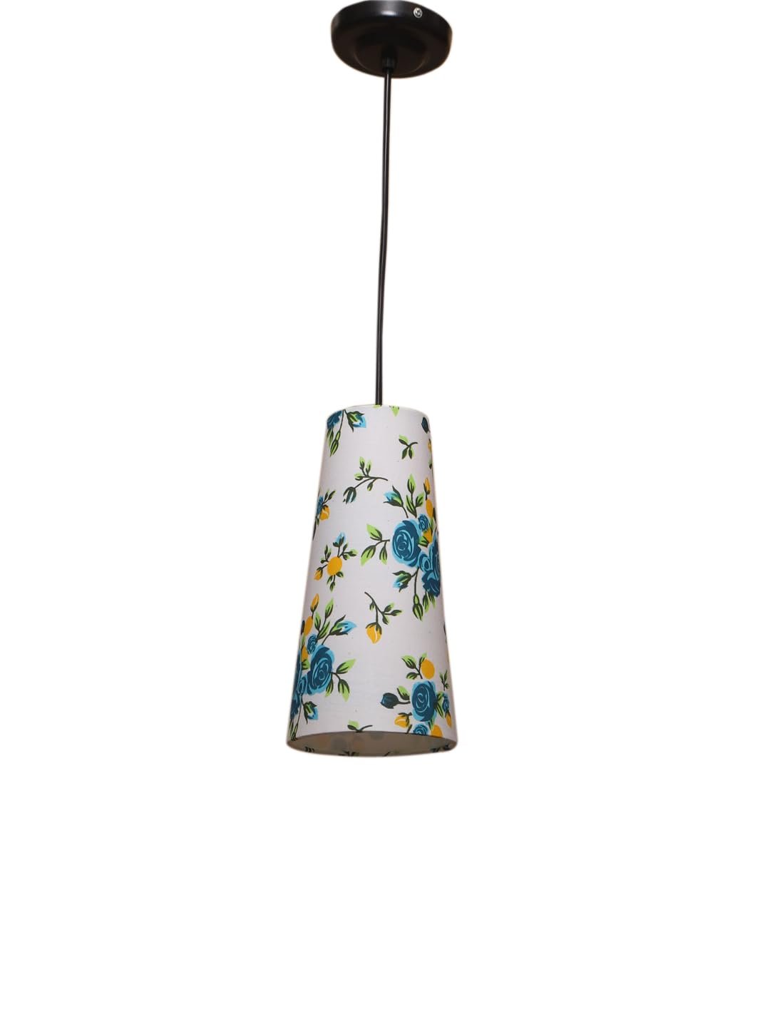 Multicolor Cotton Shade Hanging Lamp - (5x21 inches) Height Adjsutable-E