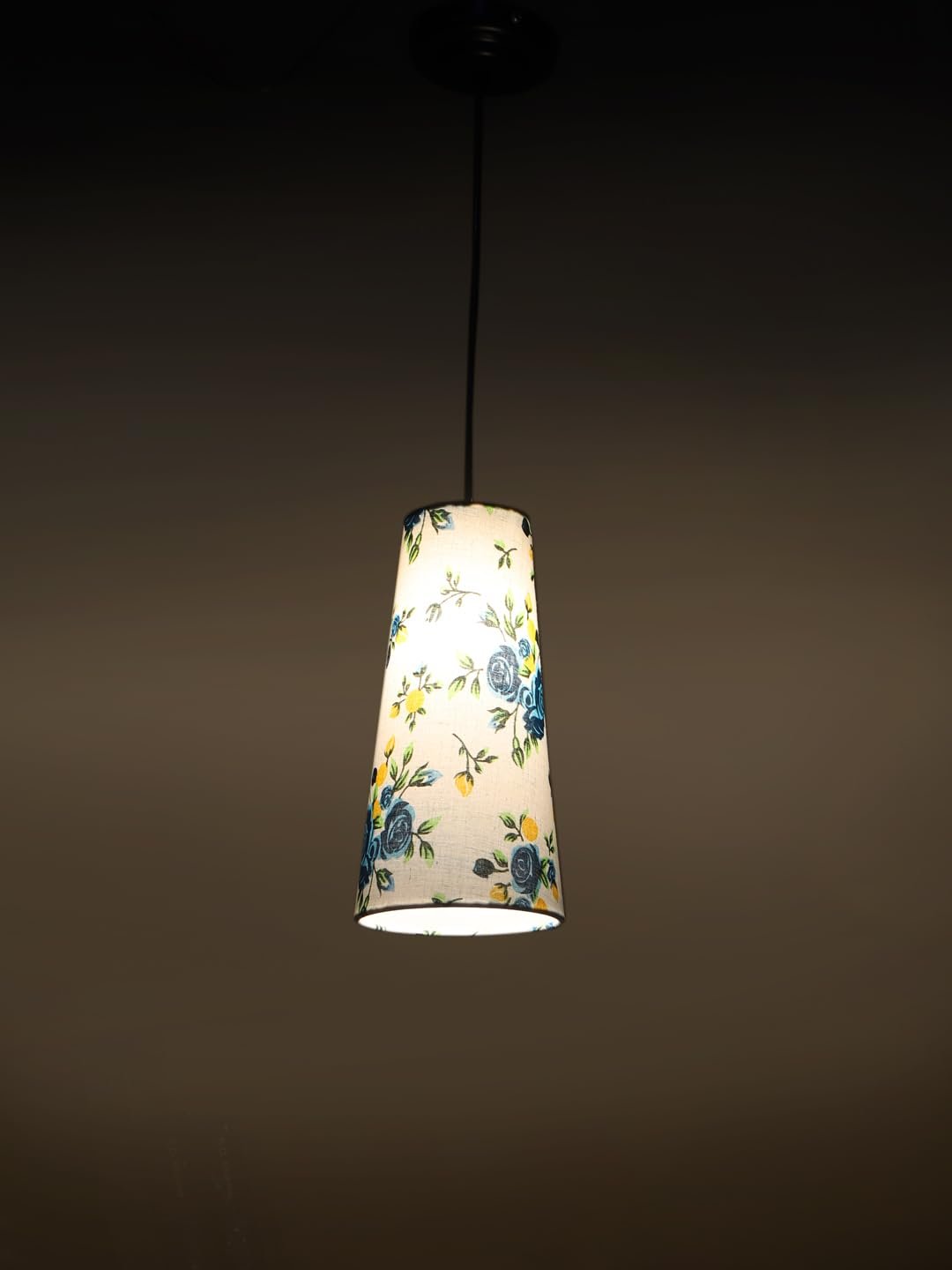 Multicolor Cotton Shade Hanging Lamp - (5x21 inches) Height Adjsutable-E