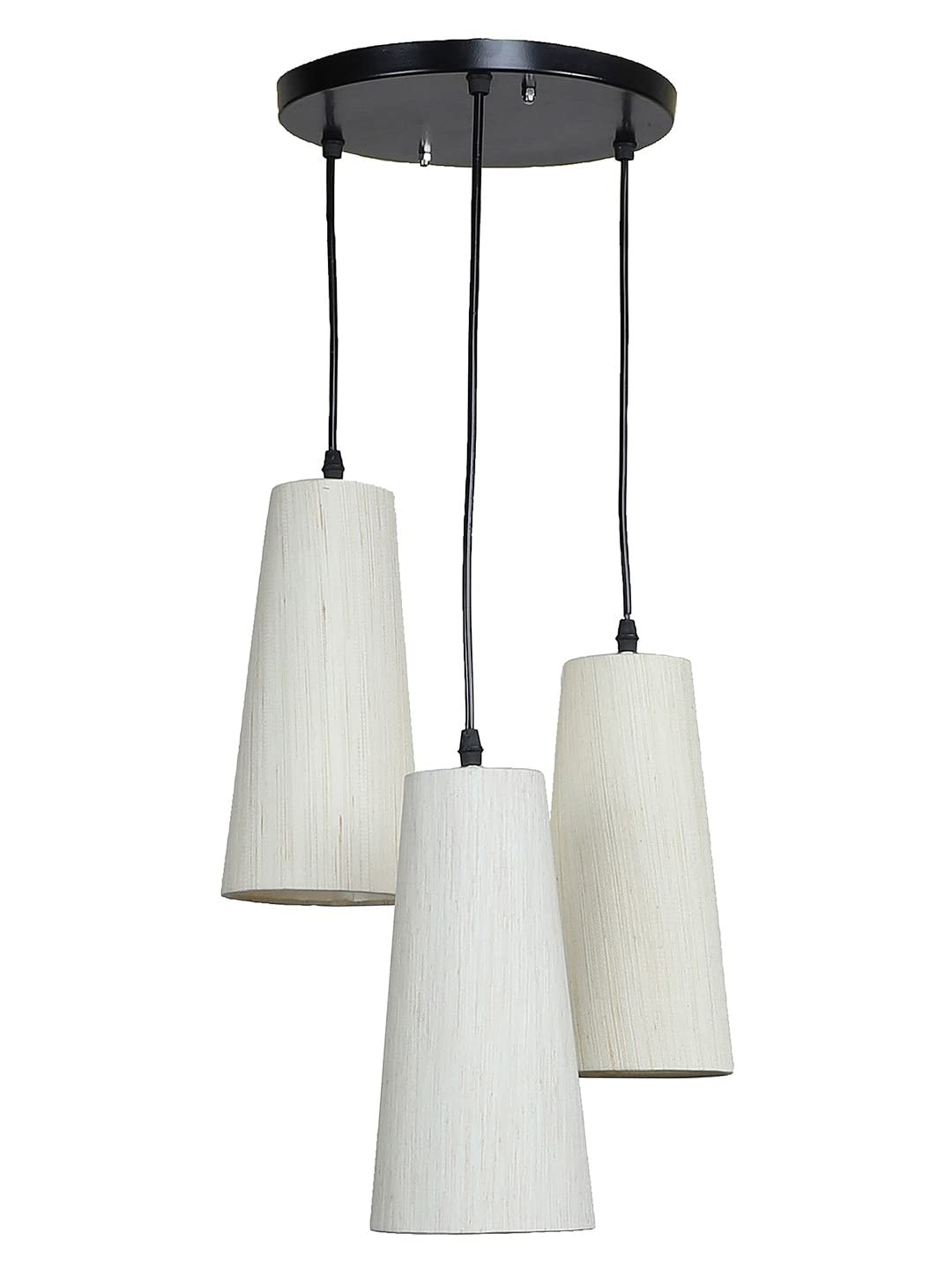 Off-White Cotton Cluster Hanging Lamp - (10x21 inches) Height Adjsutable-F